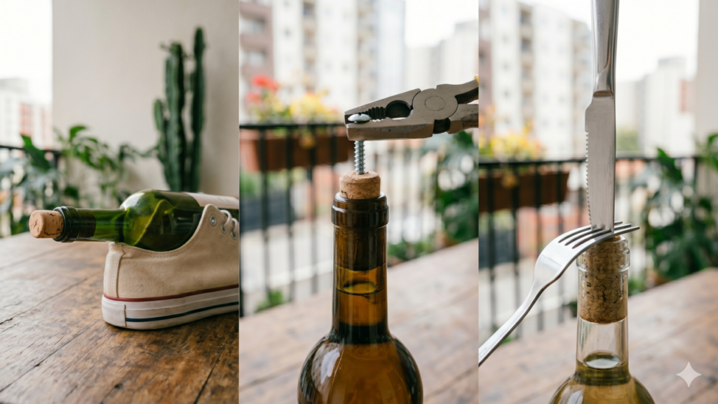 Como abrir vinho sem saca rolha
