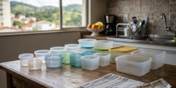 Organizadores com potes sem tampa facilitam a rotina