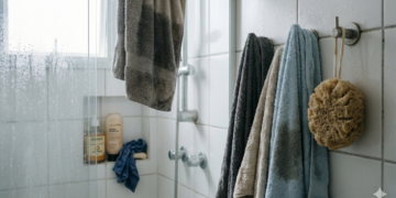Guardar toalhas no banheiro pode causar mau cheiro