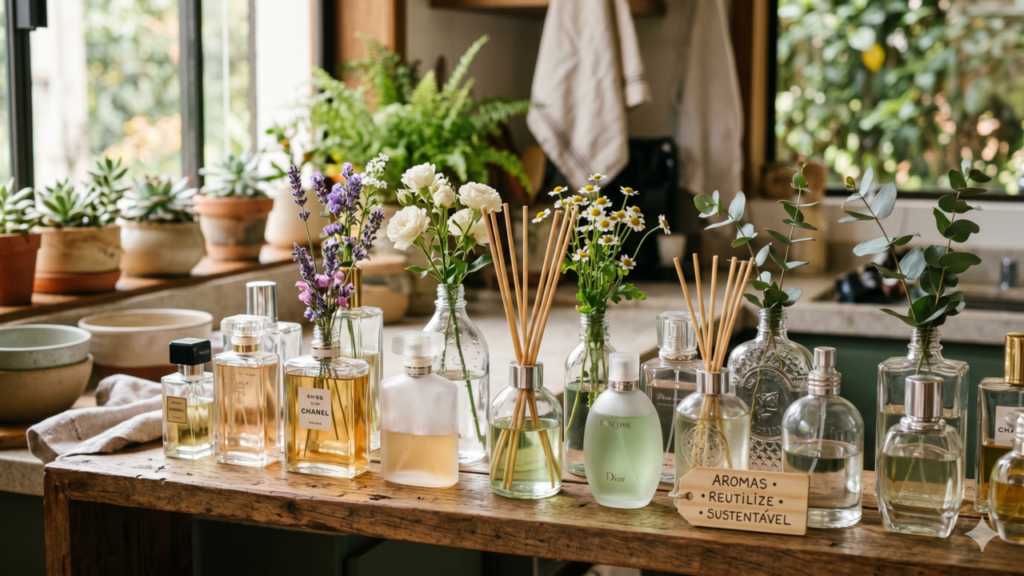 Frascos de perfume viram decoração