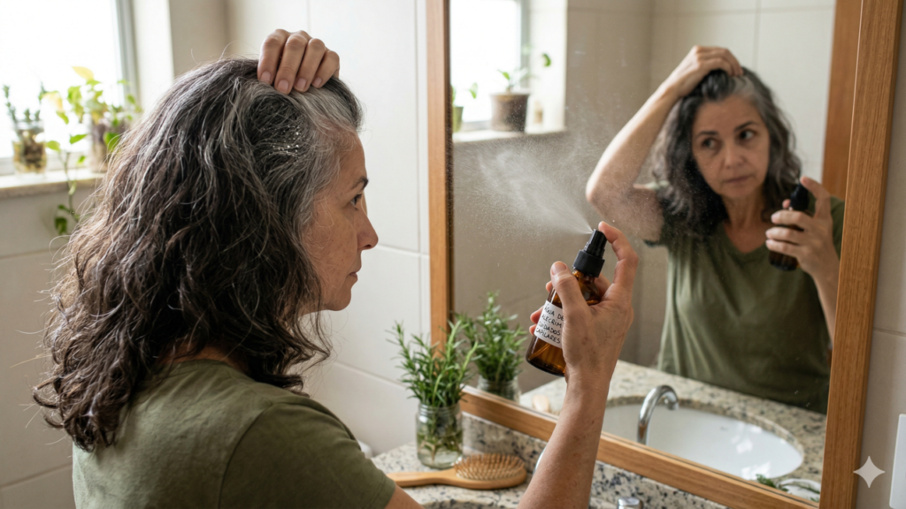 Água de alecrim ajuda a disfarçar cabelos brancos