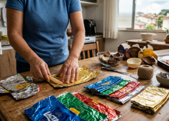 Não jogue fora o papel dos ovos de Páscoa