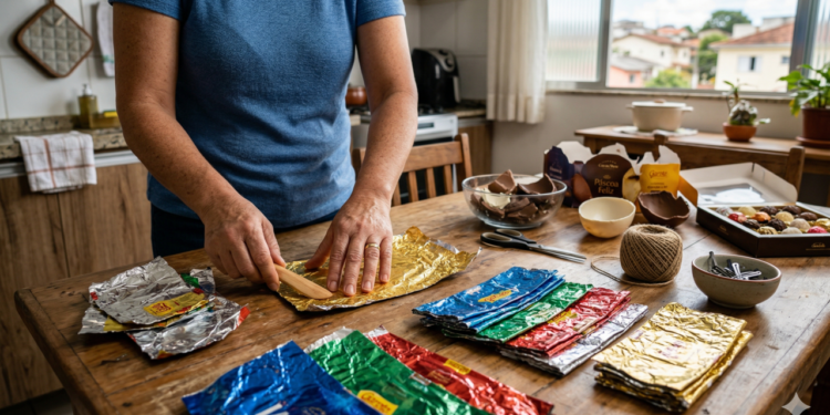 Não jogue fora o papel dos ovos de Páscoa