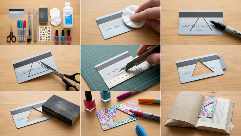 Cartão vencido vira marcador de livro útil e criativ