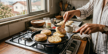 Pão sem forno fácil fica pronto na frigideira