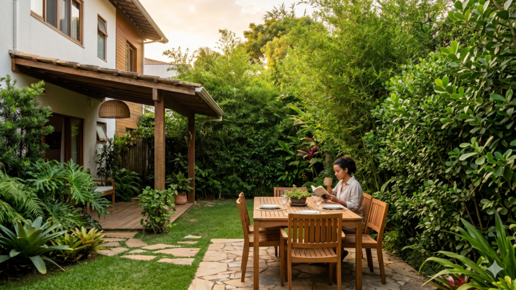Plantas garantem privacidade no jardim hoje