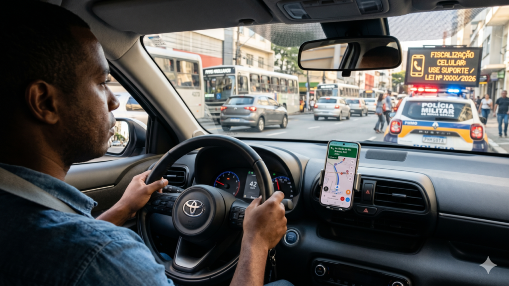 Nova fiscalização muda uso do celular no carro