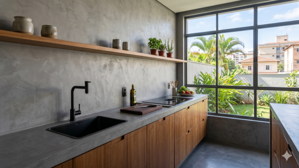 Microcimento em paredes vira melhor escolha na reforma