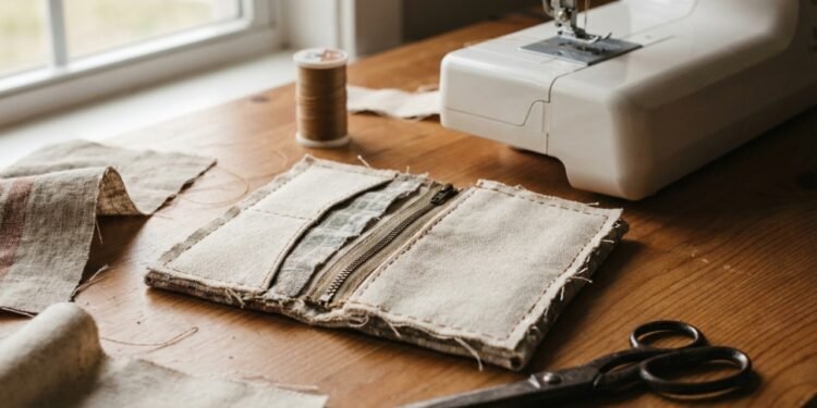 Usando um pedaço de tecido, aprenda a fazer sua própria carteira estilosa em casa