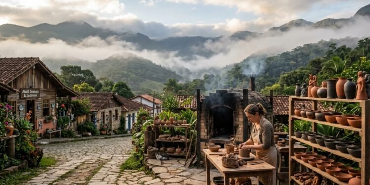 O vilarejo de cerâmica e neblina no alto da Serra do Mar que é o maior polo de arte de São Paulo