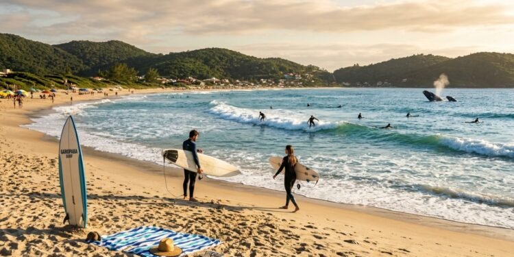 Baleias na areia e ondas de campeonato: a vila catarinense que virou lar de surfistas de toda a América do Sul