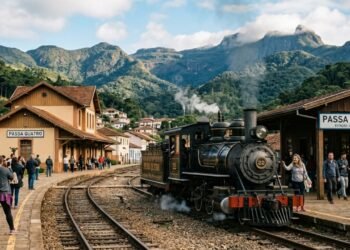 A cidade do sul de Minas com o 4º pico mais alto do Brasil e um trem centenário que cruza a serra até um túnel de 998 metros
