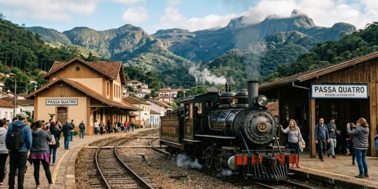 A cidade do sul de Minas com o 4º pico mais alto do Brasil e um trem centenário que cruza a serra até um túnel de 998 metros