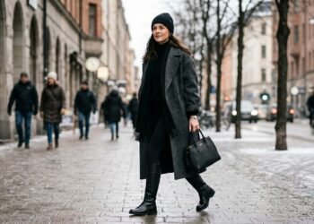 As texturas de inverno que harmonizam com a calça legging e garantem um visual estiloso