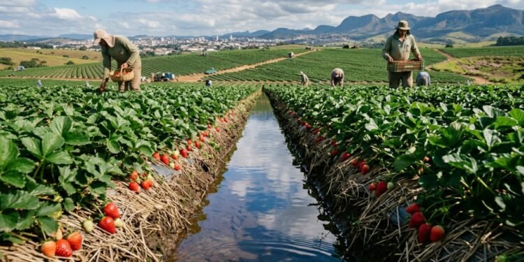 Porta de entrada do Sul de Minas: 87% do morango do estado nasce nessa cidade da Mantiqueira