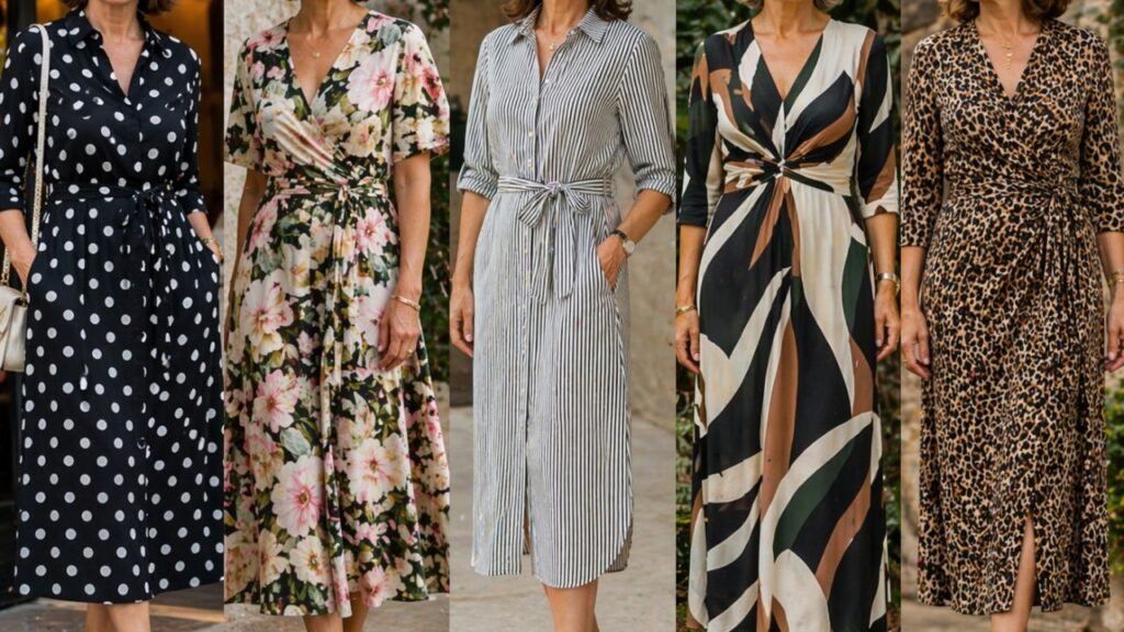 5 vestidos estampados após os 50 que deixam o visual mais elegante, leve e sofisticado