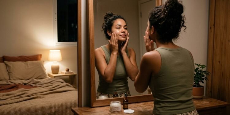 Testei uma rotina de skincare noturno simples por 7 dias e o resultado surpreende ao acordar com a pele mais hidratada, uniforme e descansada