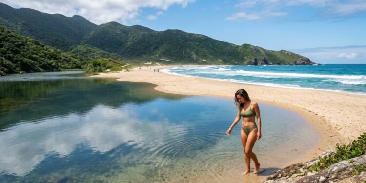 A praia selvagem da capital: acessível só por trilha ou barco, com lagoa, mar azul e zero prédio à vista no coração da capital