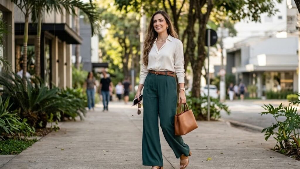 calça pantalona de modal