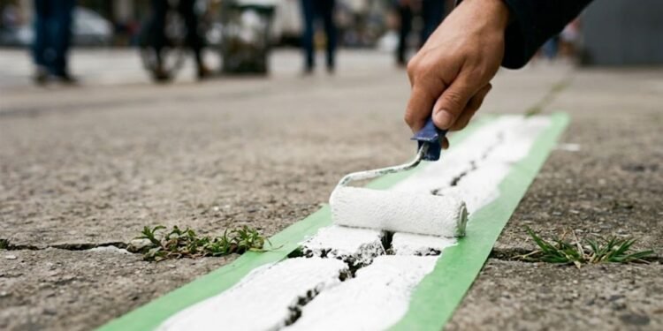 Ela é muito usada para pintar muros, fachadas, paredes de fundos e áreas de serviço