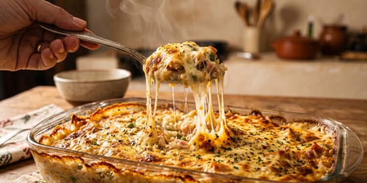 O segredo para transformar o arroz de ontem em um prato cremoso de forno rapidinho