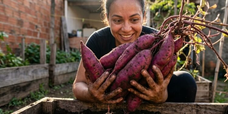 A batata-doce exige sol direto e solo bem drenado para se desenvolve