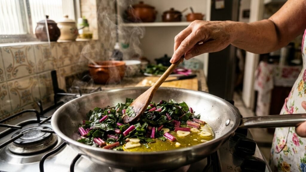 Aprenda a transformar talos de beterraba em um acompanhamento gourmet