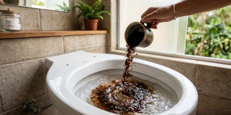 Motivo para despejar pó de café no vaso sanitário surpreende donas de casa