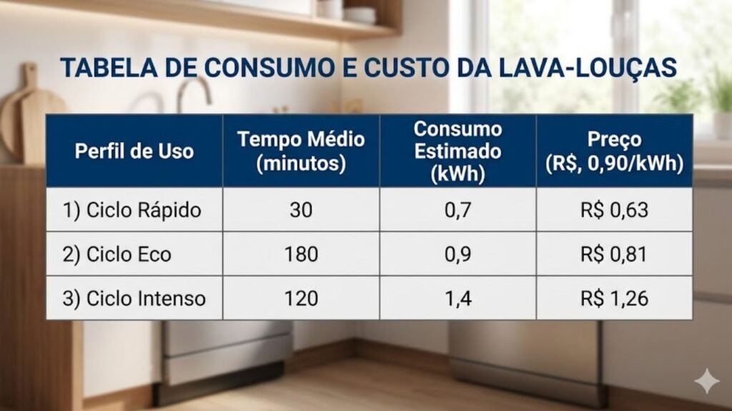 consumo lava louça