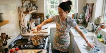 O que significa quando uma pessoa lava a louça enquanto cozinha