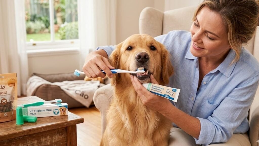 escovar dente de cachorro