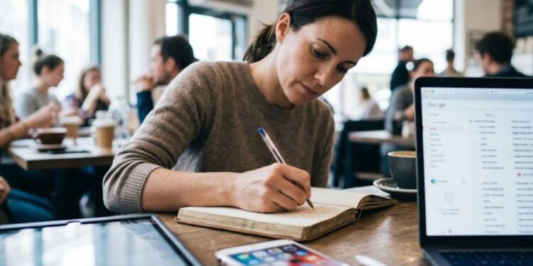 Na vida real, muitas pessoas não veem caderno e aplicativos como rivais, e sim como aliados