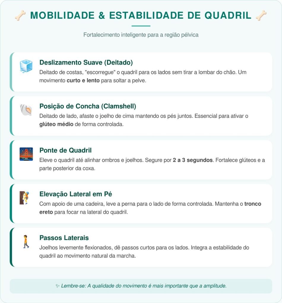 Acordou com o quadril travado? veja os exercícios simples que ajudam a soltar a região e aliviar o incômodo logo cedo