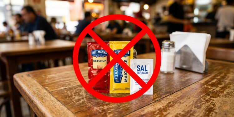 A partir de agosto de 2026, será obrigatório retirar os sachês de ketchup, maionese e sal dos restaurantes