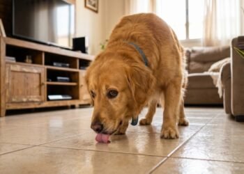 O motivo real por trás do hábito de cachorros lamberem o chão e as paredes com frequência
