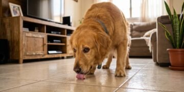 O motivo real por trás do hábito de cachorros lamberem o chão e as paredes com frequência