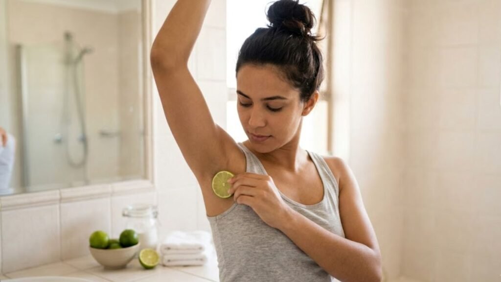 limão e bicarbonato nas axilas