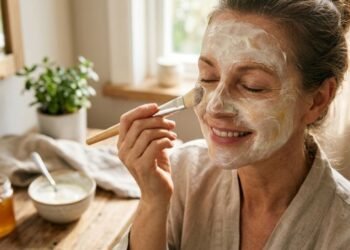 máscara facial com iogurte