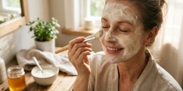 máscara facial com iogurte