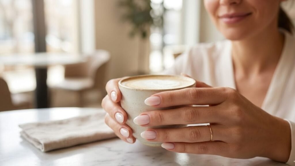 milky nails