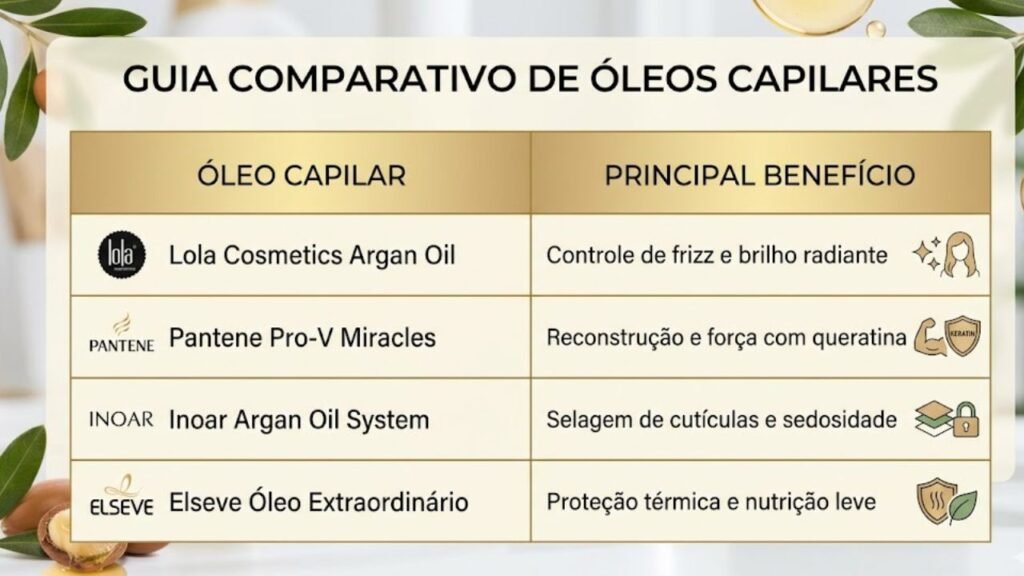 óleo capilar de até R$ 40