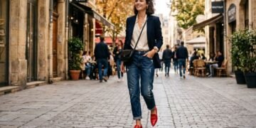 Sapatos vermelhos combinam perfeitamente com jeans, saias e calças para um visual elegante no outono de 2026