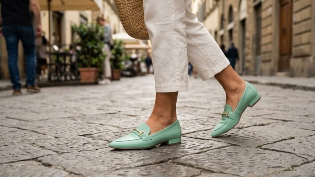 sapatos cor de menta