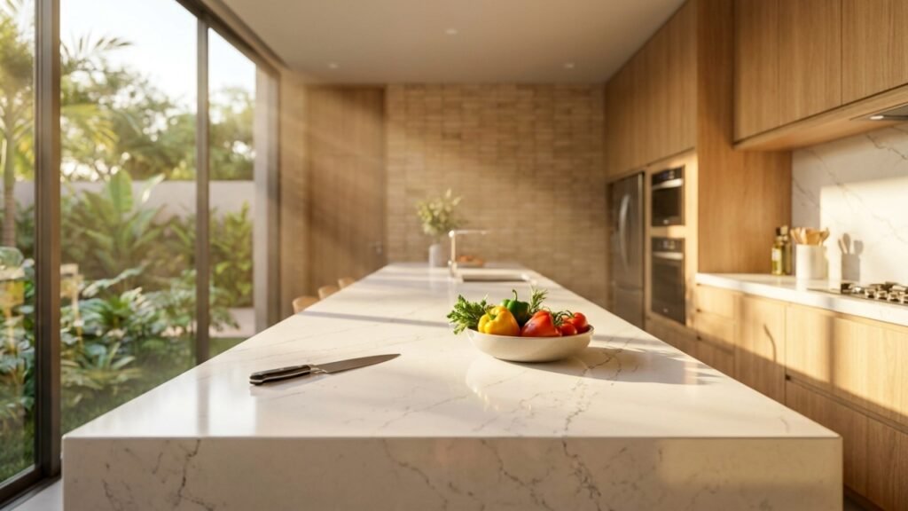 Por que o quartzo virou a tendência favorita para substituir o mármore gastando pouco em 2026