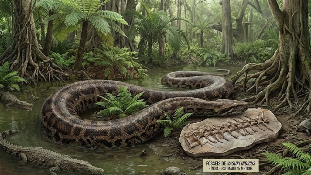 fóssil de serpente gigante
