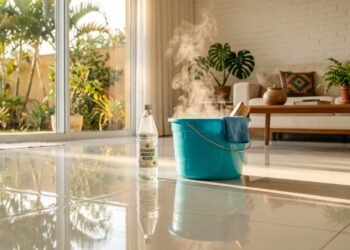 Motivo para passar vinagre no piso de casa surpreende quem busca limpeza pesada