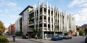A Suécia inaugura o primeiro estacionamento da Europa construído com pás de turbinas eólicas recicladas