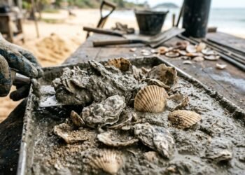 Pesquisadores britânicos substituem até 33% do cimento no concreto por conchas marinhas, reduzindo as emissões em 36%