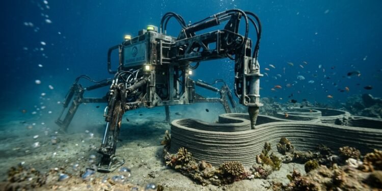 Cornell cria impressão 3D subaquática com sedimentos marinhos para construir no oceano sem dragagem