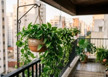 As melhores plantas pendentes para varanda ensolarada e como montar um jardim vertical cheio de vida